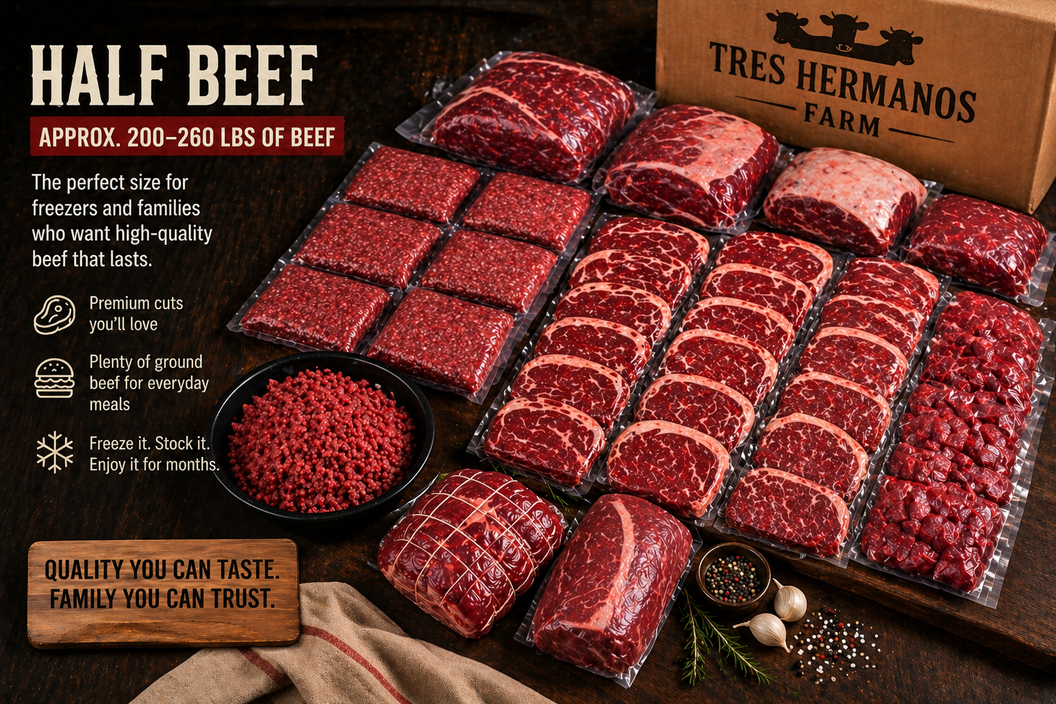 Half Beef Family Cut: Deposit